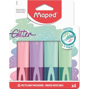 Maped – Surligneurs Paillettes Pastel x4 Recyclables