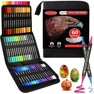 Marqueurs Acryliques 60 Couleurs à Double Pointe