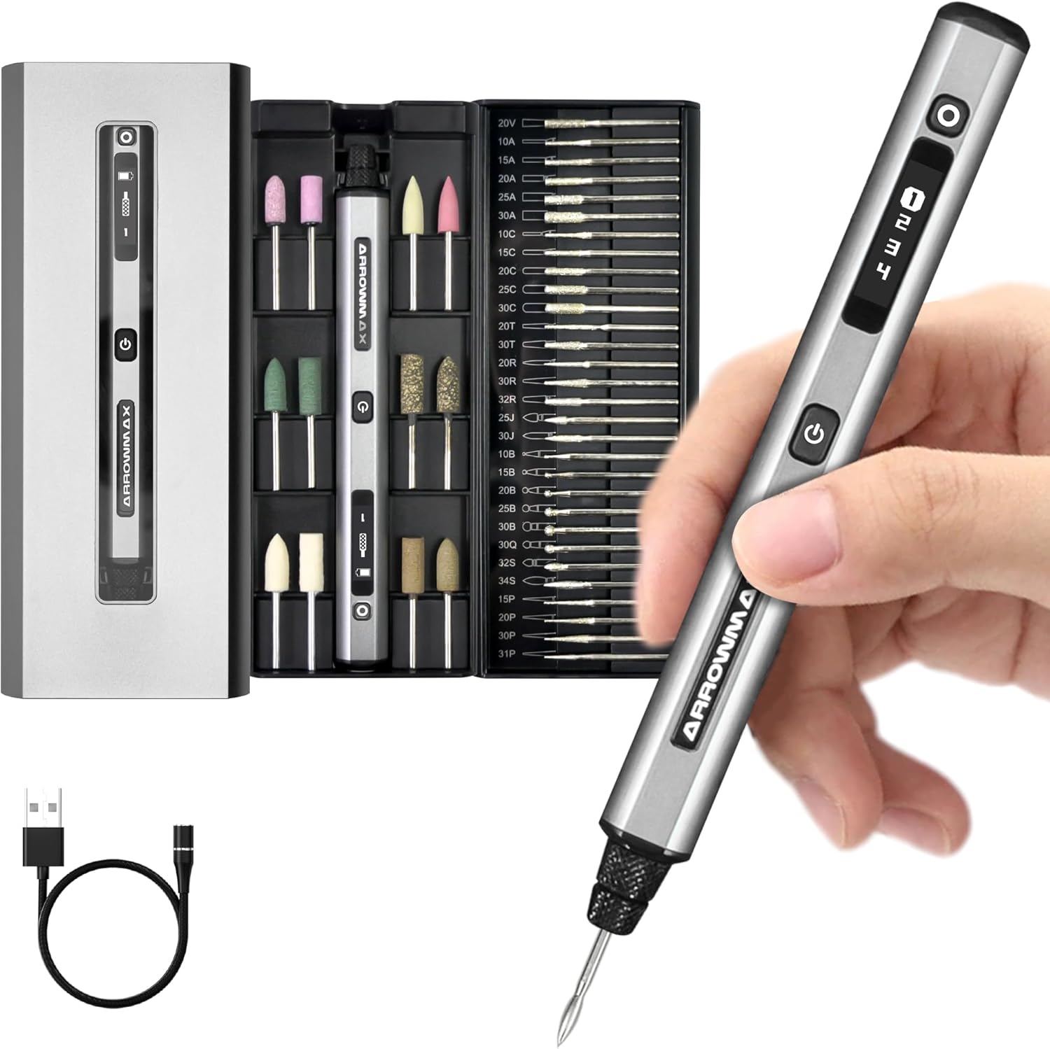 Mini stylo de gravure ARROWMAX - 42 bits, OLED, charge magnétique