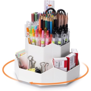 Organisateur Rotatif de Bureau 360° - Blanc