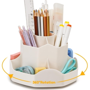 <p><strong>Organisateur de Bureau Rotatif 360° Beige</strong></p>