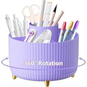 Organisateur de Bureau Rotatif 360° avec Compartiments