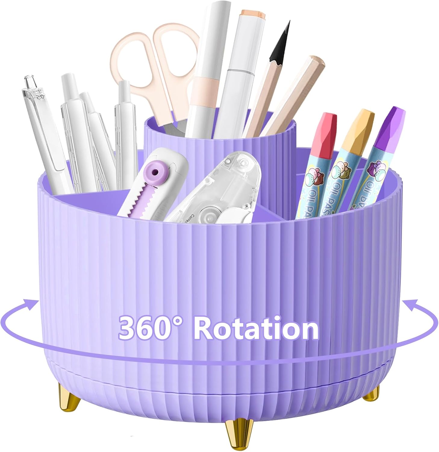 Organisateur de Bureau Rotatif 360° avec Compartiments