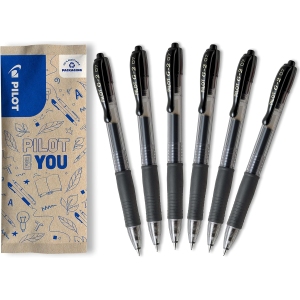 PILOT Lot de 6 Stylos Roller Gel Noir