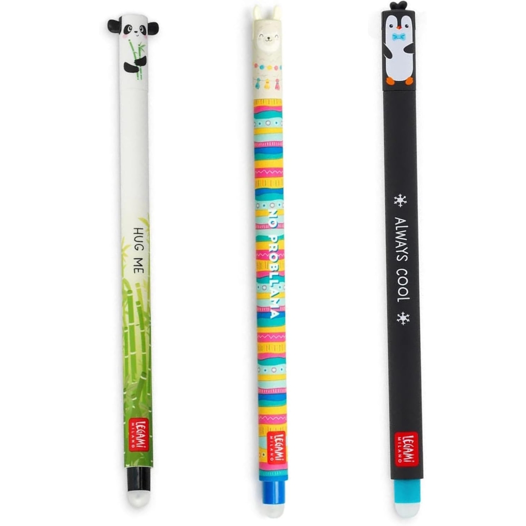 Pack de 3 Stylos LEGAMI pas cher : Vache, Lama, Pingouin