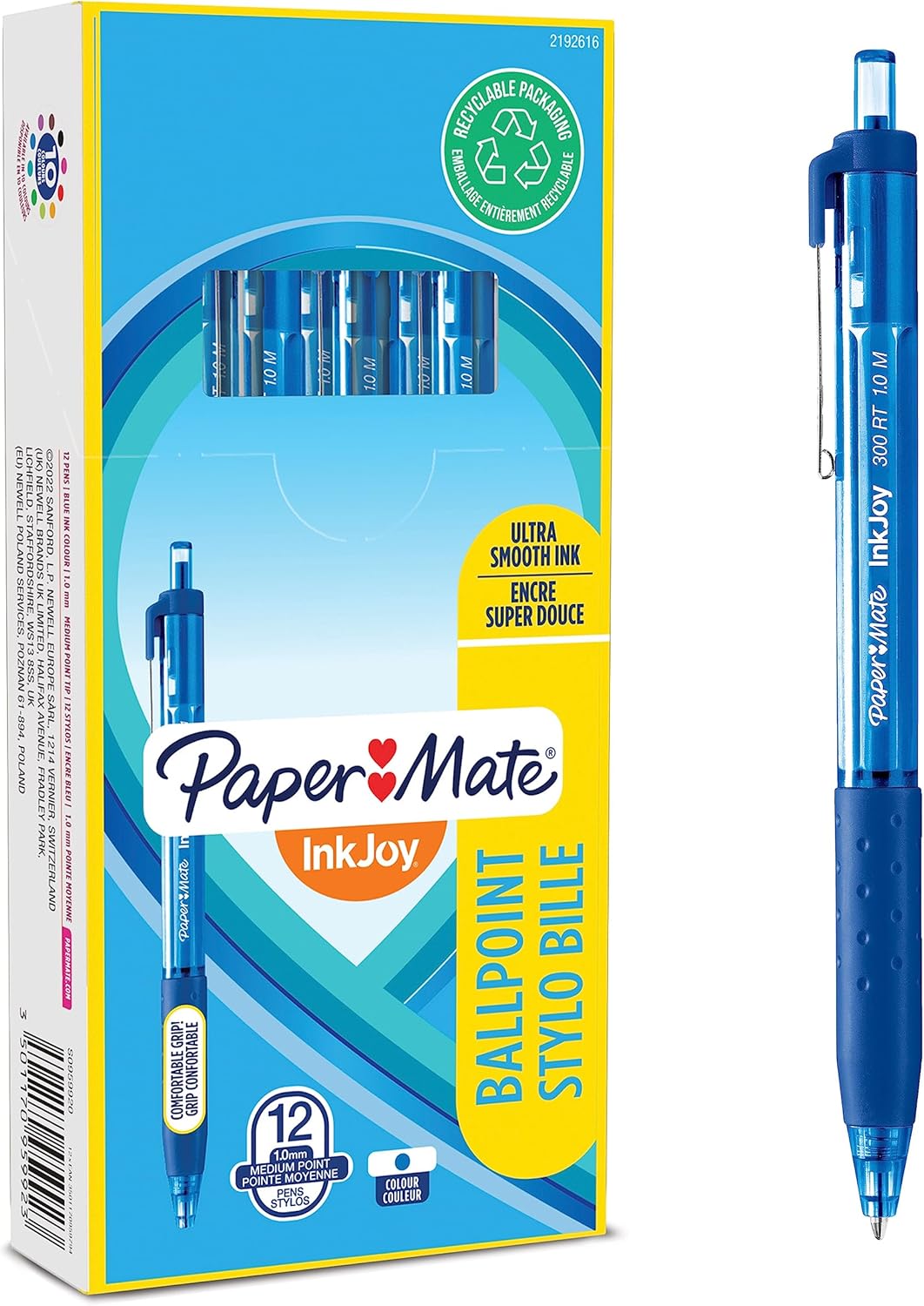 Papier Mate Stylo Bille InkJoy 300 RT - Lot de 12