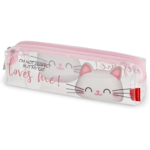Pochette Transparent Kitty avec Fermeture Éclair 19,5x5,5 cm