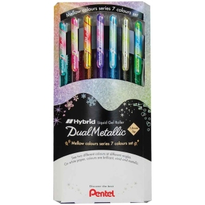 Pochette de 7 rollers métalliques pastel Pentel
