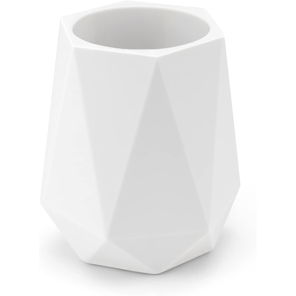 Porte Stylo en Silicone - Pot à Crayon Géométrique Blanc