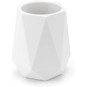 Porte Stylo en Silicone - Pot à Crayon Géométrique Blanc