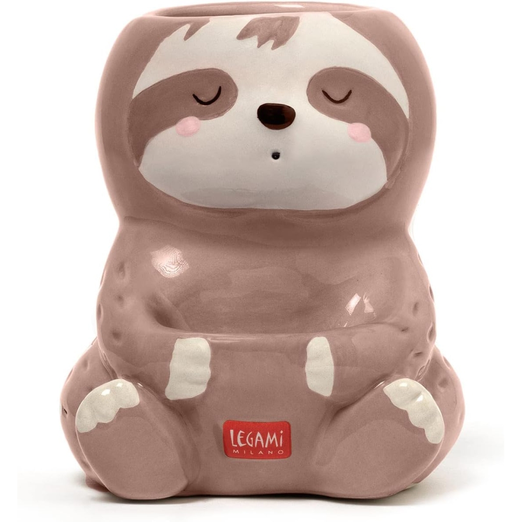 Porte-Stylos Céramique Sloth Peint à la Main