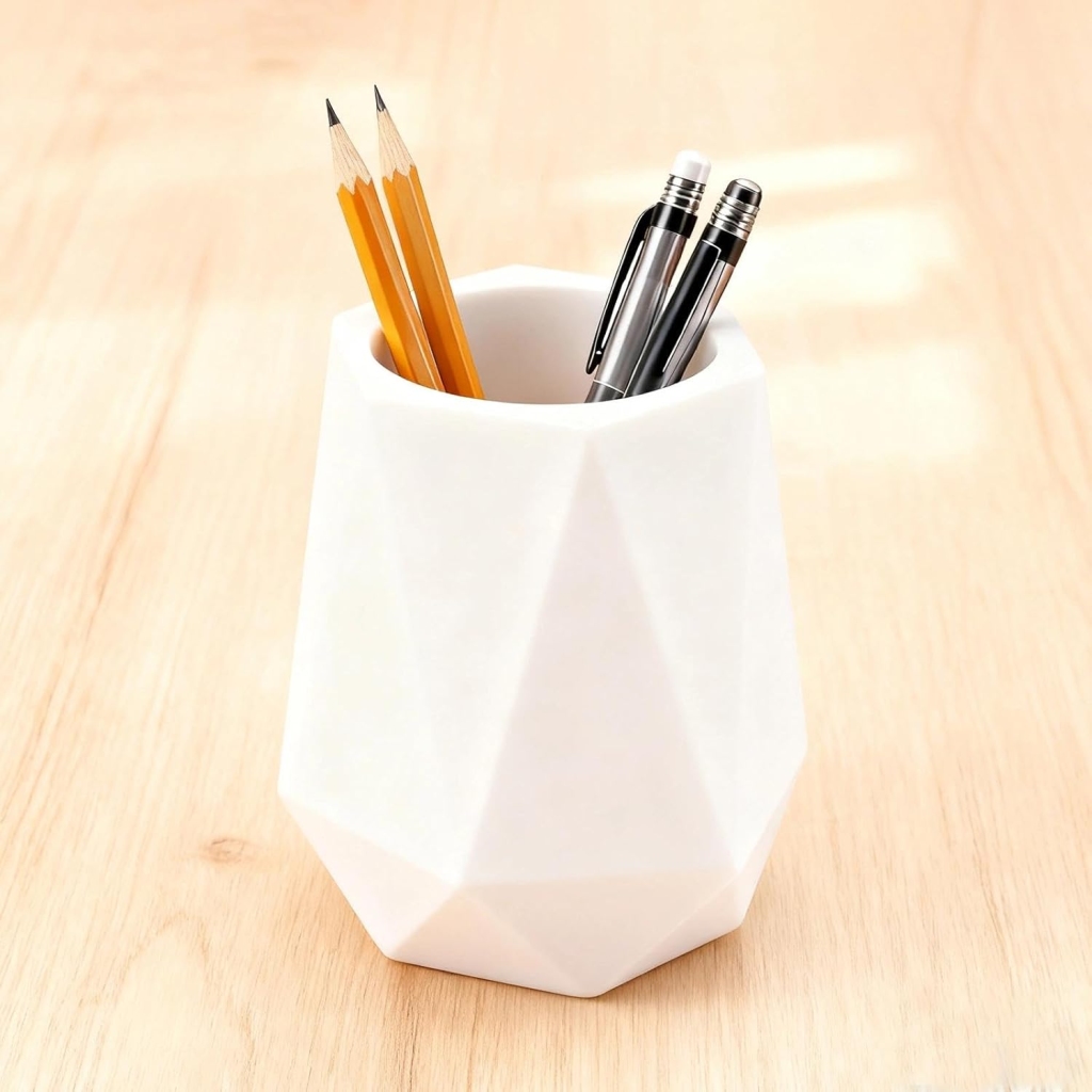 Très beau Pot à Crayon Géométrique en Silicone