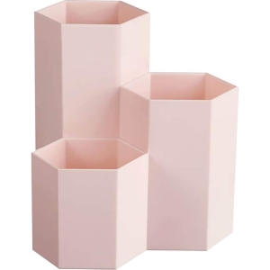 Pot Hexagonal Multifonction Rose pour Bureau