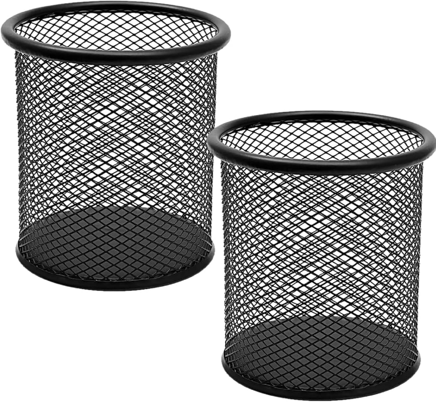 Pot à Crayon Métal Noir - 2 PCS Multifonction