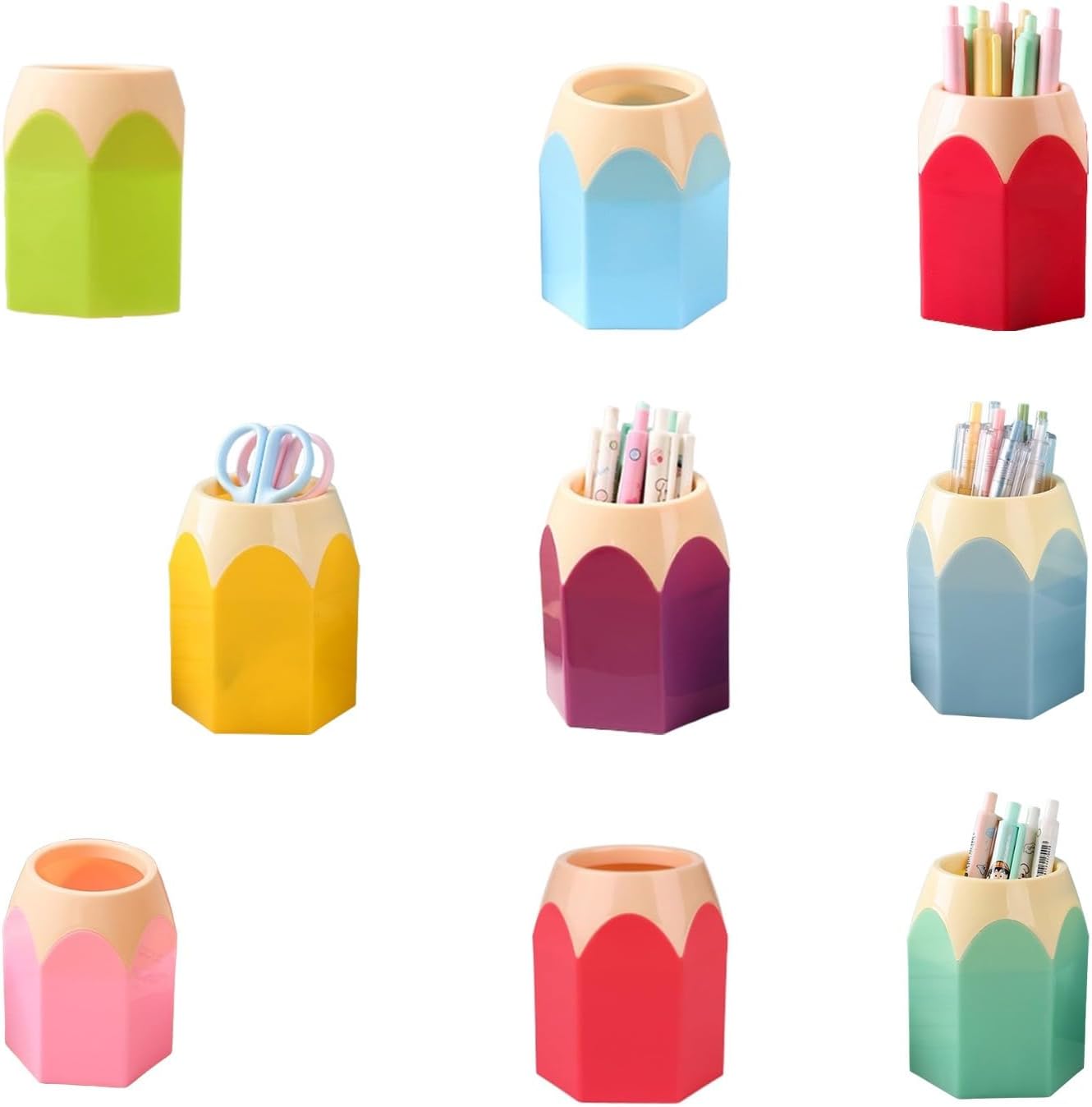 Pot à Crayons Colorés - Lot de 9