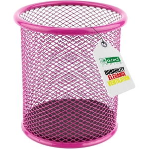 Pot à Crayons Métal Rose Ø91 mm - Organiseur Bureau
