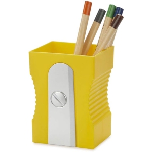 Pot à Crayons Sharpener Jaune - Bureau Fun et Rangé