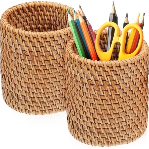 Pot à Crayons en Rotin Naturel – VILLCASE