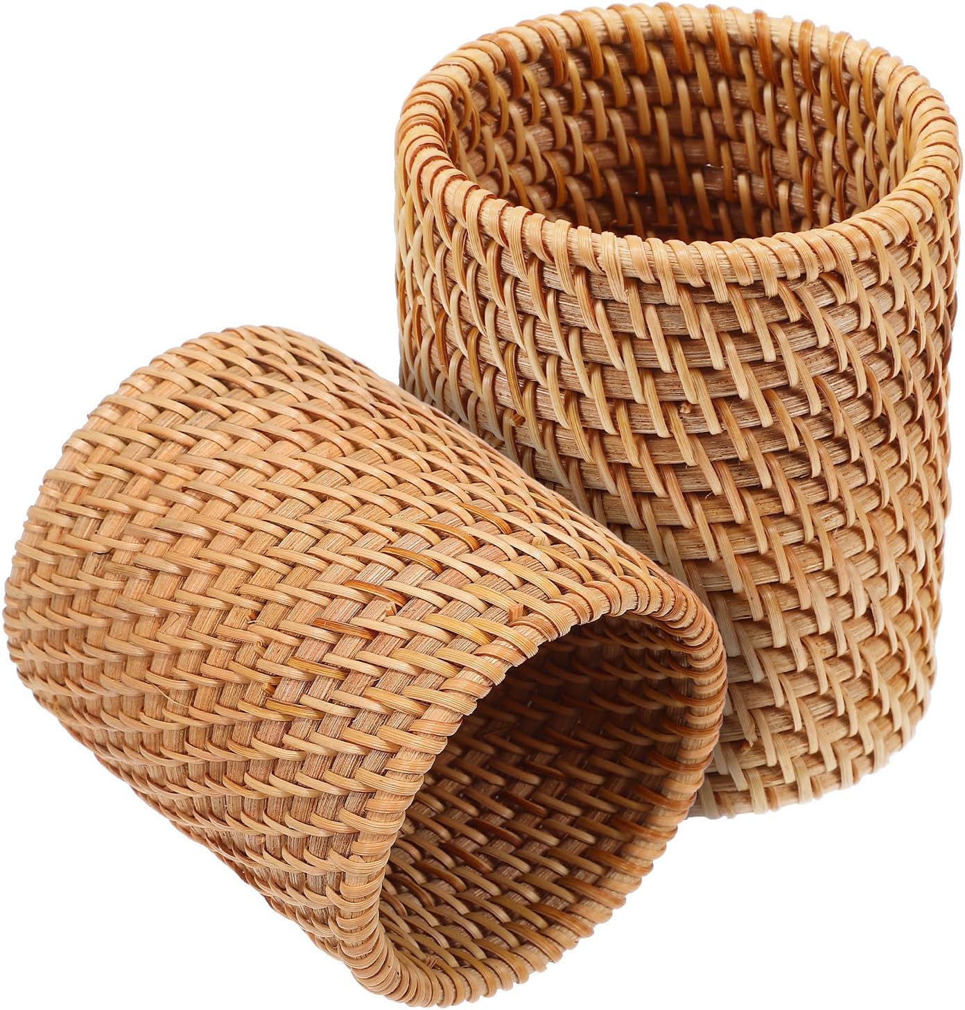 Pots à Crayons en Osier Naturel - 2 Pièces