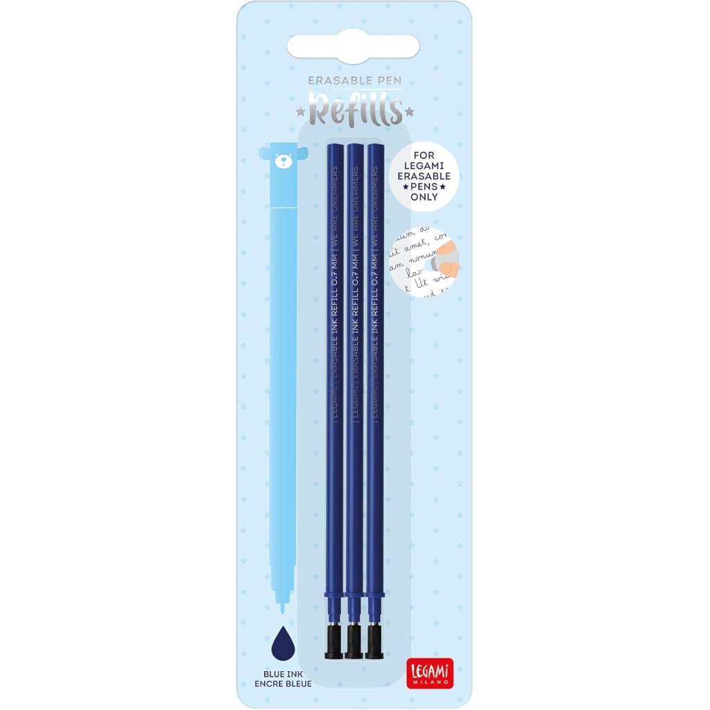 Recharge Stylo Gel Effaçable Legami - Lot de 3