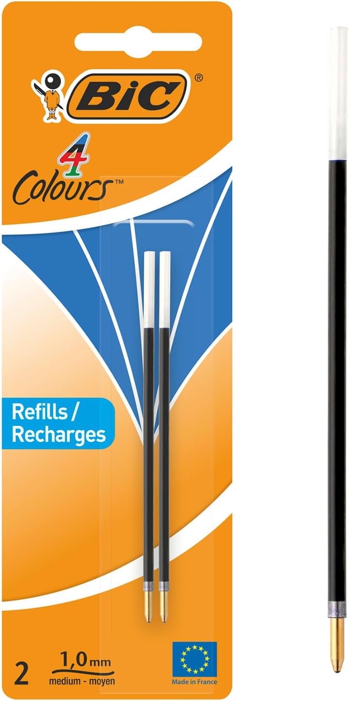 Recharges BIC 4 Couleurs - Pointe Moyenne (Bleu)