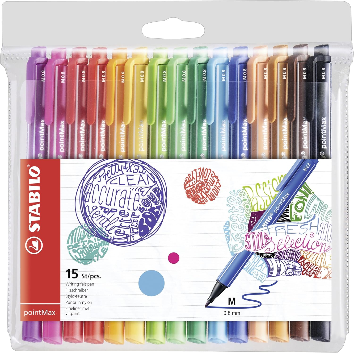 STABILO pointMax - Pochette de 15 Feutres Assortis