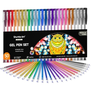 Set 50 Stylos Gel Métalliques + Recharges