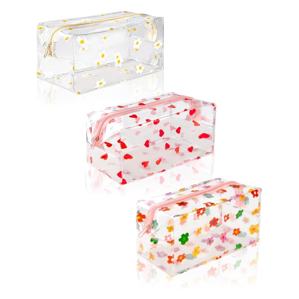 Set de 3 Trousse à Crayons Transparentes PVC