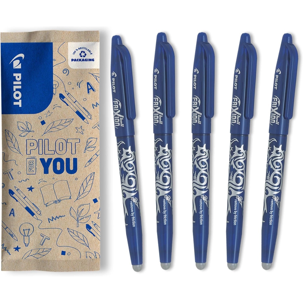 Set de 5 Stylos Effaçables PILOT FriXion Bleu