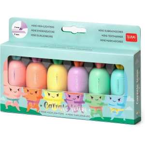<p><strong>Set de 6 Mini Surligneurs Carotte - Pastel</strong></p>