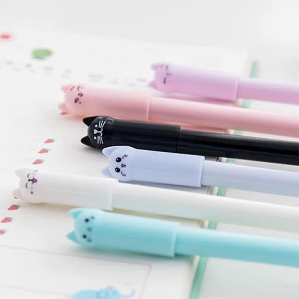 Lot de 6 Stylos Kawaii Chat Mignon
