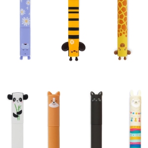 Set de 7 stylos effaçables Animaux Colorés