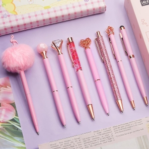Set de 8 Stylos à Bille Roses Fantaisie