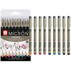 <p><strong>Set de 9 Stylos SAKURA Pigma Micron 05</strong></p>