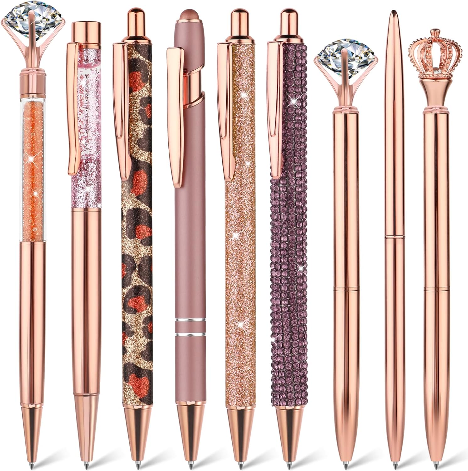 Set de Stylos Bling Glamour - 9 Pièces