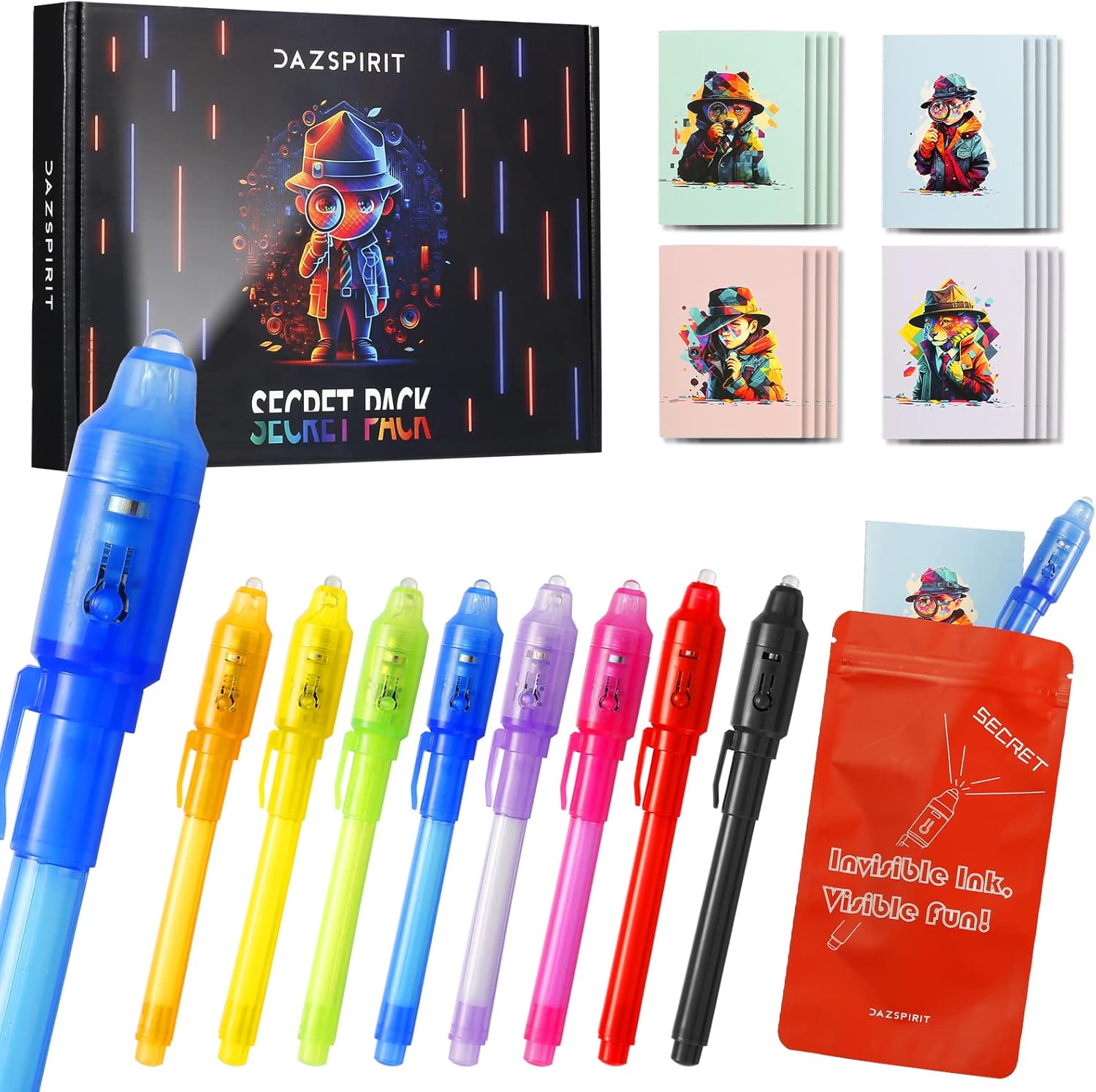 Set de Stylos Invisibles et Carnet Détective