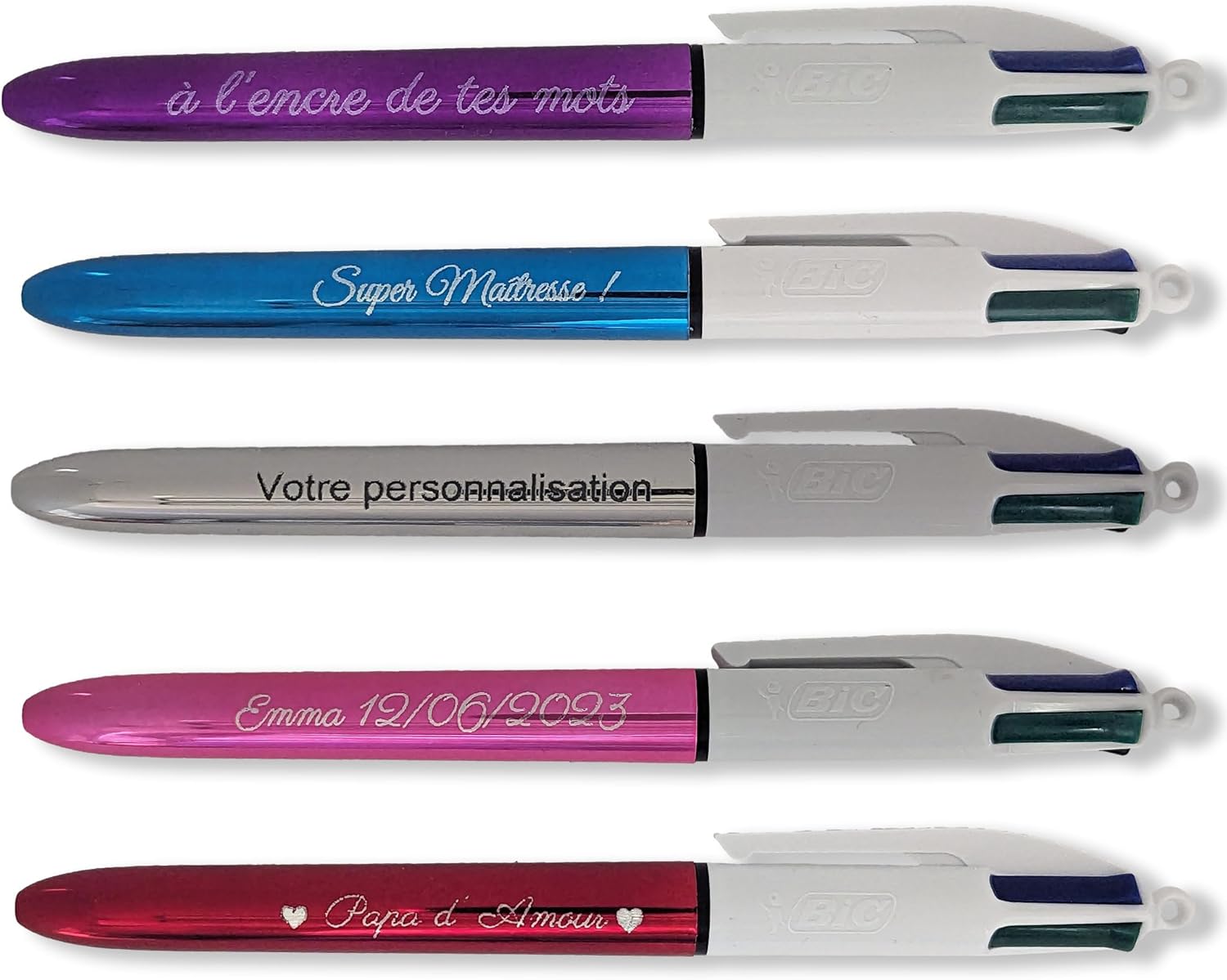 Stylo 4 Couleurs Brillant Personnalisé – Cadeau Pratique