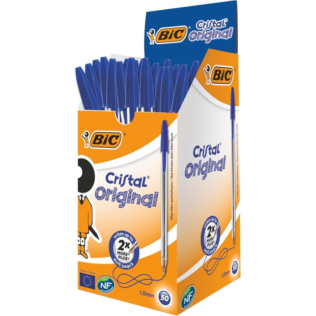 Stylo BIC Cristal Original - Boîte de 50 Bleus