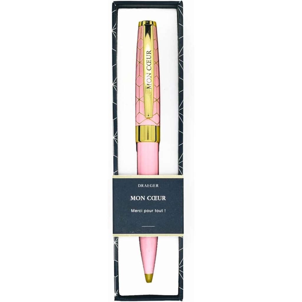 Stylo Bille "MON CŒUR" Rose & Or en Boîte Cadeau