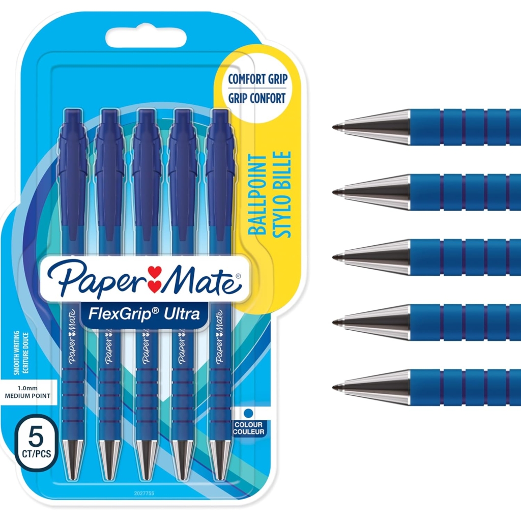 Stylo Bille Paper Mate Flexgrip Ultra - Lot de 5