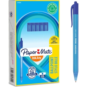 Stylo Bille Paper Mate InkJoy Bleu – Lot de 20