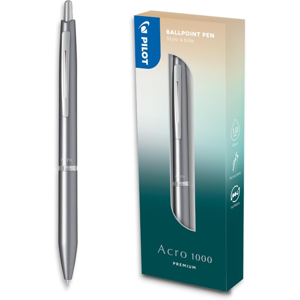 Stylo Bille Premium Acro 1000 Argenté en Coffret Cadeau