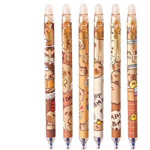 Stylo Capybara Effaçable – 6 Pièces Gel 0,5mm