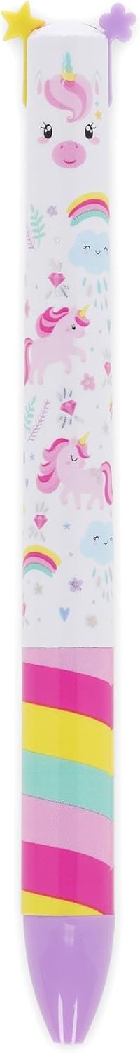 Stylo Click&Clack Bicolore Licorne - Encre Violet/Rose