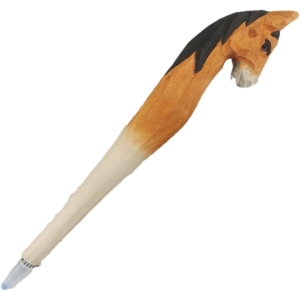 Stylo Gel Bois Sculpté - Cheval Unique