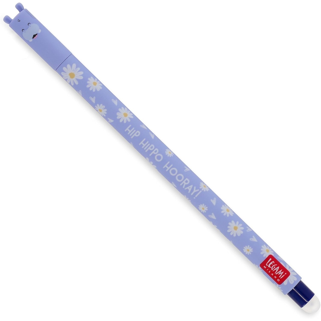 Lot de 2 Stylo Gel Effaçable Hippopotame Legami Milano