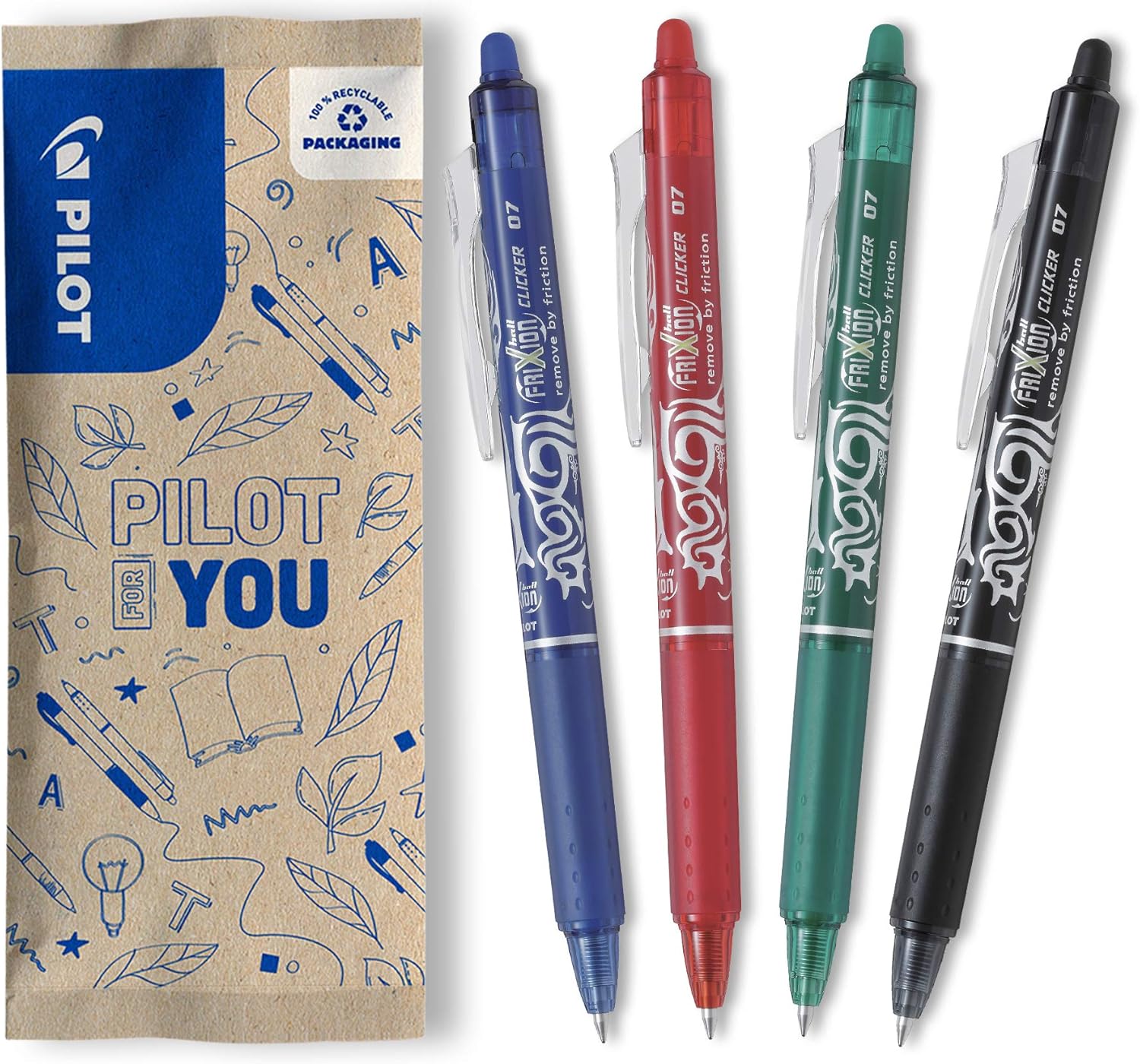Stylo Gel Effaçable PILOT FriXion - Rechargeable & Rétractable