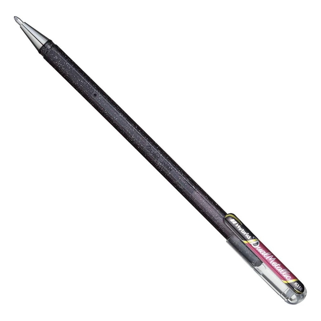 Stylo Gel Pailleté Dual Metallic Noir/Rouge