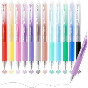 Stylo Gélatine Effaçable 12 Couleurs - Pointe Fine 0,7 mm