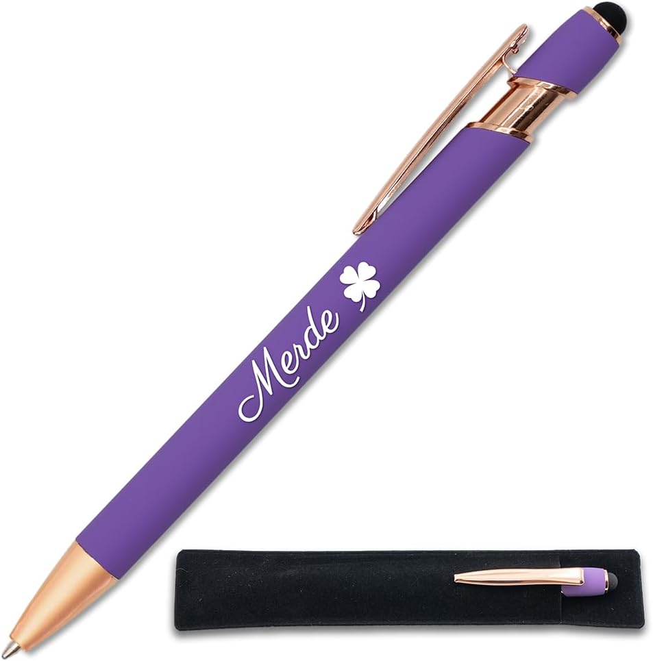 Stylo Humoristique 'Merde' - Porte Bonheur Violet